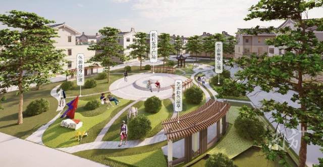 仙坑新村中心广场效果图。江南在线（中国）首页供图
